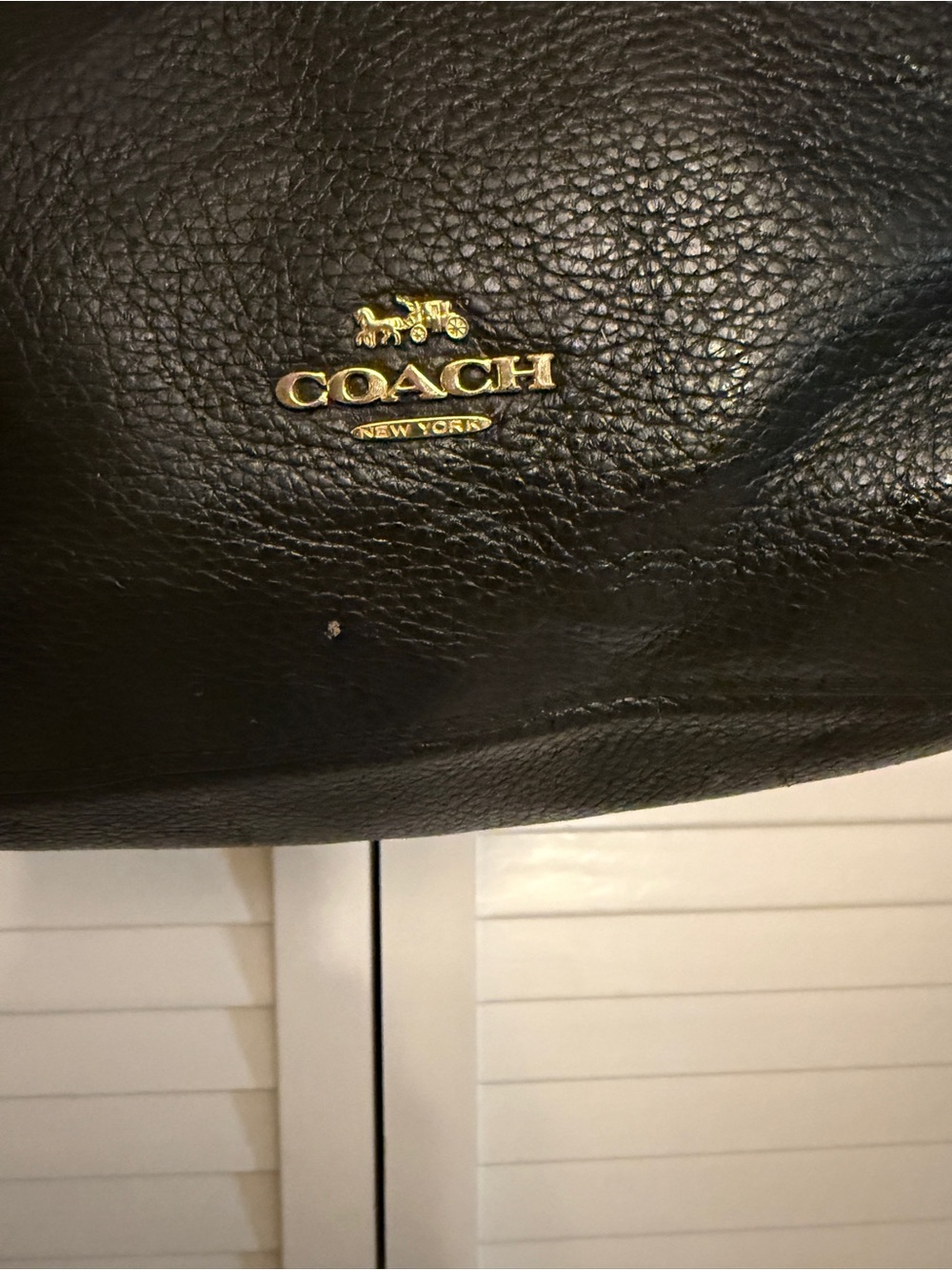 Coach Elle Black Pebbled Leather Tote with Gold Chain Straps - Picture 2 of 16